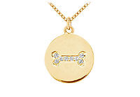 Diamond Disc Pendant : 14K Yellow Gold - 0.10 CT Diamonds