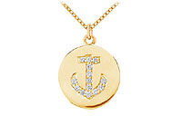 Diamond Disc Pendant : 14K Yellow Gold - 0.15 CT Diamonds