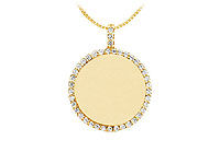 Diamond Disc Pendant : 14K Yellow Gold - 0.25 CT Diamonds