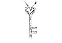 Diamond Key Pendant : 14K White Gold - 0.50 CT Diamonds
