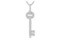 Diamond Key Pendant : 14K White Gold - 0.33 CT Diamonds