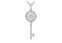 Diamond Key Pendant : 14K White Gold - 0.50 CT Diamonds