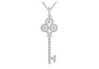 Diamond Key Pendant : 14K White Gold - 0.75 CT Diamonds