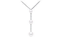 Cultured White Akoya Pearl Pendant : 14K White Gold