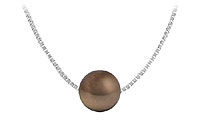 Cultured Chocolate Akoya Pearl Pendant : 14K white gold - 9 MM