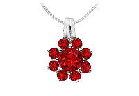 Ruby Flower Pendant : 14K White Gold - 2.75 CT TGW