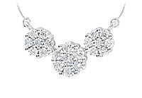 Diamond Flower Pendant : 14K White Gold - 0.50 CT Diamonds