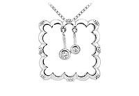 Diamond Frame Design Pendant : 14K White Gold - 0.25 CT Diamonds
