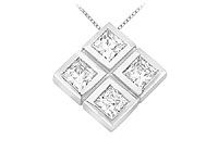 Diamond Pendant : 14K White Gold - 1.00 CT Diamonds