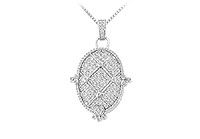 Diamond Pendant : 14K White Gold - 1.00 CT Diamonds
