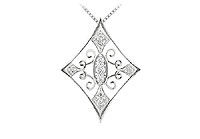 Diamond Pendant : 14K White Gold - 0.50 CT Diamonds
