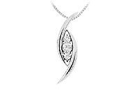 Diamond Pendant : 14K White Gold - 0.25 CT Diamonds