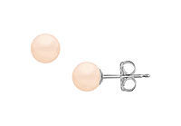 Akoya Cultured Pearl Stud Earrings : 14K White Gold  7 MM