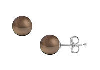 Akoya Cultured Pearl Stud Earrings : 14K White Gold  10 MM