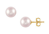 Freshwater Cultured Pearl Stud Earrings : 14K Yellow Gold  11 MM