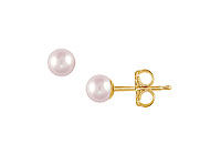 Freshwater Cultured Pearl Stud Earrings : 14K Yellow Gold  4 MM