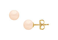 Freshwater Cultured Pearl Stud Earrings : 14K Yellow Gold  9 MM