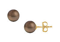 Freshwater Cultured Pearl Stud Earrings : 14K Yellow Gold  10 MM