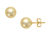 South Sea Pearl Stud Earrings : 18K Yellow Gold  13 MM