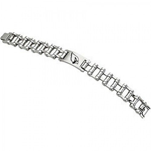 Football Design Bracelet in Stainless Steel - Mirror Finish - Interesting