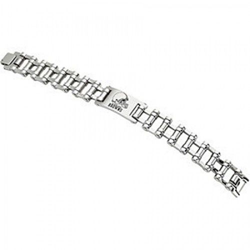 Football Style Bracelet in Stainless Steel - Polished Finish - Striking