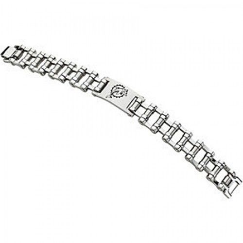Football Style Bracelet in Stainless Steel - Glossy Polish - Lovely
