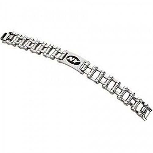 Football Design Bracelet in Stainless Steel - Glossy Polish - Charming