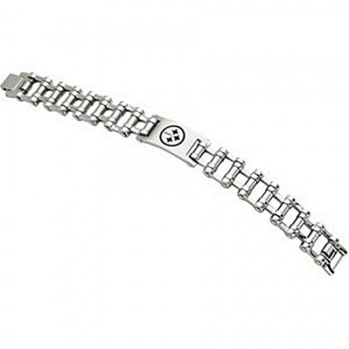 Football Design Bracelet in Stainless Steel - Glossy Finish - Dazzling