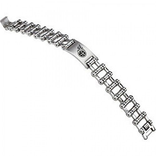 Football Design Bracelet in Stainless Steel - Mirror Finish - Fascinating