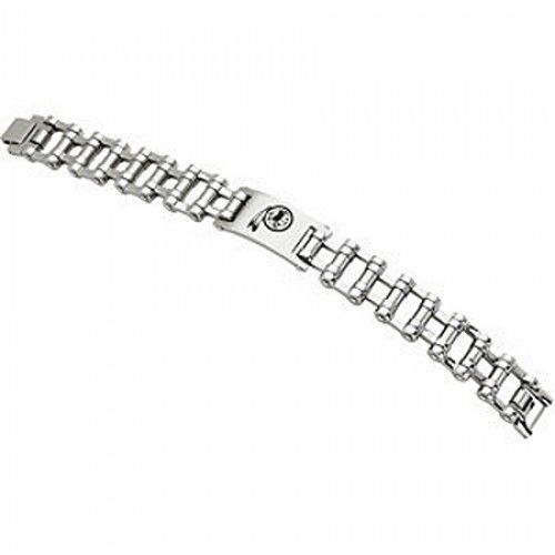 Football Style Bracelet in Stainless Steel - Glossy Polish - Fine