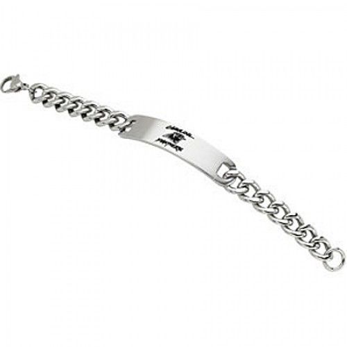 Football Design Bracelet in Stainless Steel - Glossy Polish - Magnificent