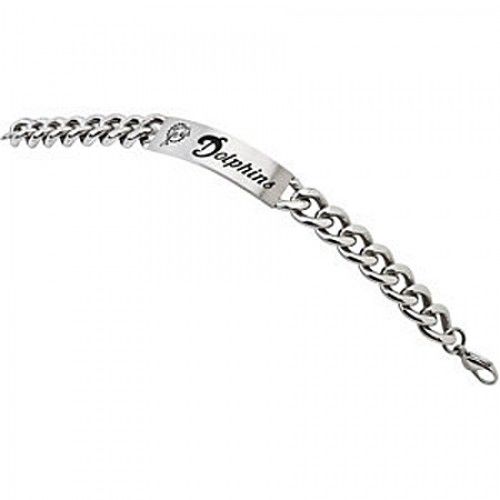 Football Design Bracelet in Stainless Steel - Mirror Polish - Alluring