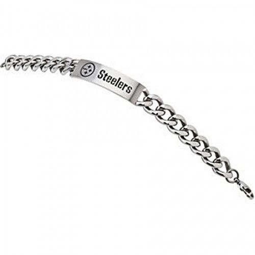 Football-Themed Bracelet in Stainless Steel - Glossy Polish - Tempting