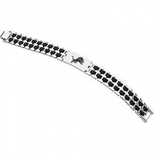 Football-Themed Bracelet in Stainless Steel - Glossy Finish - Eye-Popping
