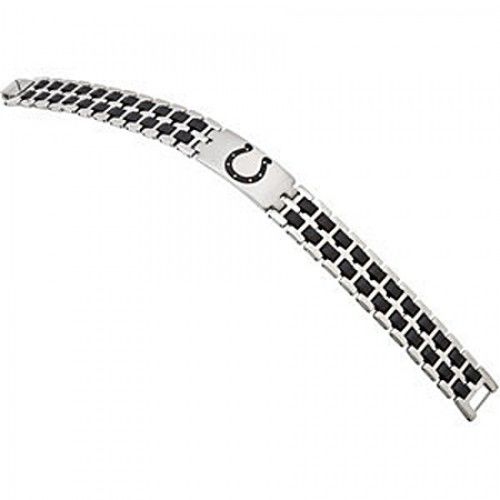 Football-Themed Bracelet in Stainless Steel - Polished Finish - Riveting
