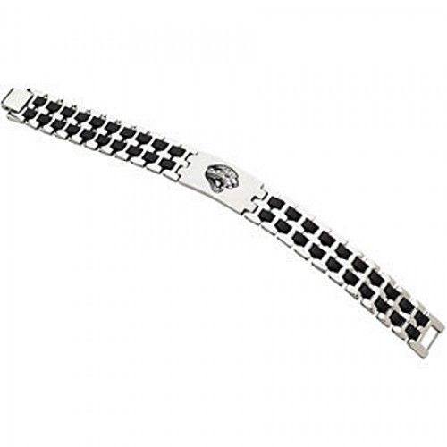 Football Design Bracelet in Stainless Steel - Mirror Polish - Lovely