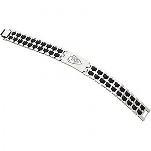 Football Style Bracelet in Stainless Steel - Glossy Finish - Brilliant