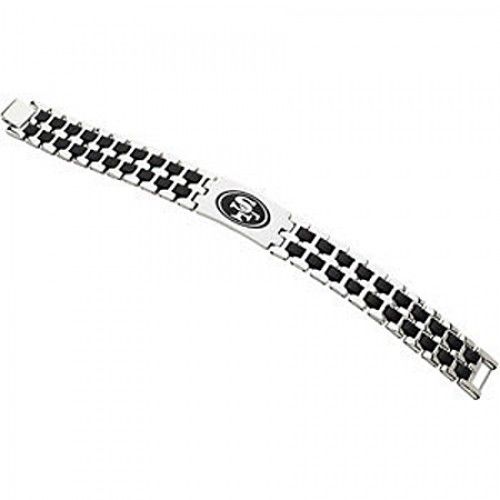Football Design Bracelet in Stainless Steel - Mirror Finish - Enticing