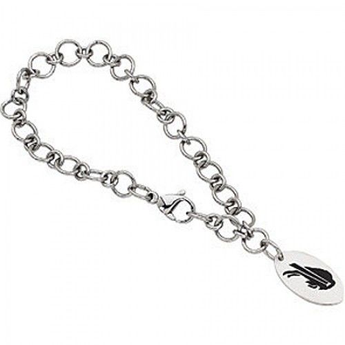 Unisex Adult'S Football Style Bracelet in Stainless Steel - Glossy Polish