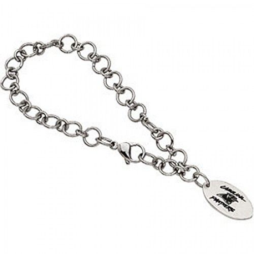 Football-Themed Bracelet in Stainless Steel - Polished Finish - Grand
