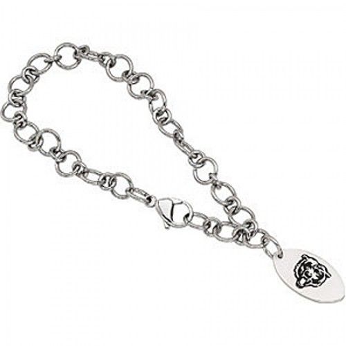 Unisex Adult'S Football Design Bracelet in Stainless Steel - Mirror Polish