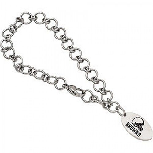 Unisex Adult'S Football-Themed Bracelet in Stainless Steel - Mirror Finish