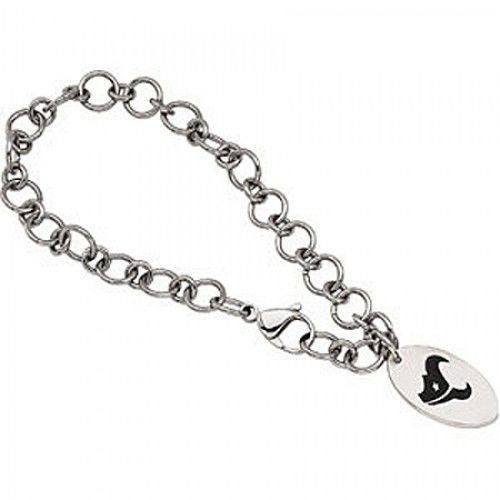 Unisex Adult'S Football Style Bracelet in Stainless Steel - Mirror Finish