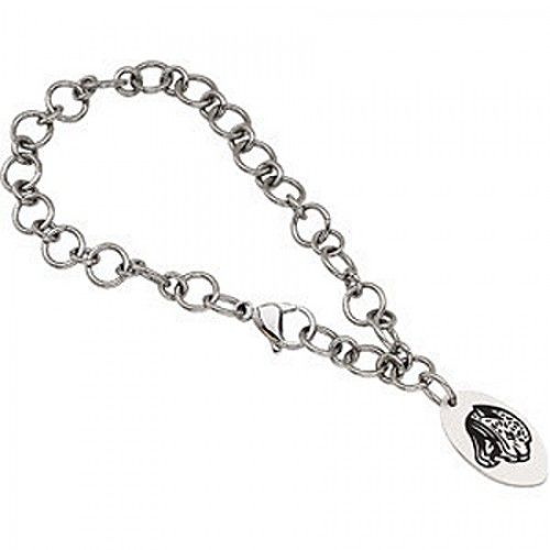 Unisex Adult'S Football Design Bracelet in Stainless Steel - Polished Finish