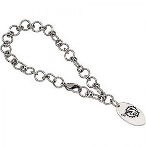 Football-Themed Bracelet in Stainless Steel - Glossy Finish - Superb