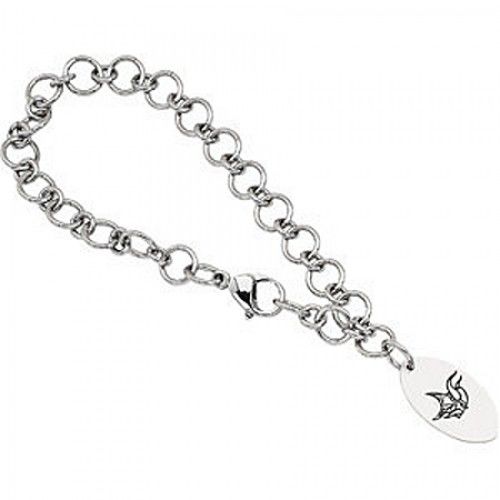 Unisex Adult'S Football Design Bracelet in Stainless Steel - Mirror Finish