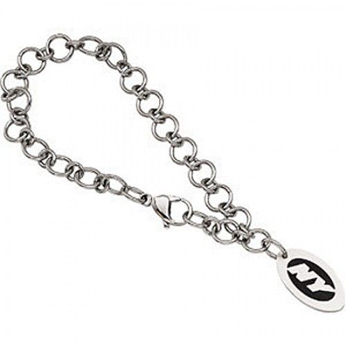 Unisex Adult'S Football Style Bracelet in Stainless Steel - Glossy Finish