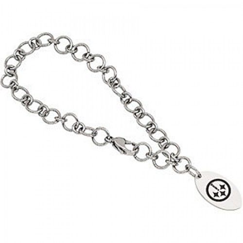 Football Style Bracelet in Stainless Steel - Polished Finish - Seductive
