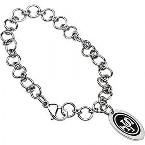 Unisex Adult'S Football Design Bracelet in Stainless Steel - Glossy Finish