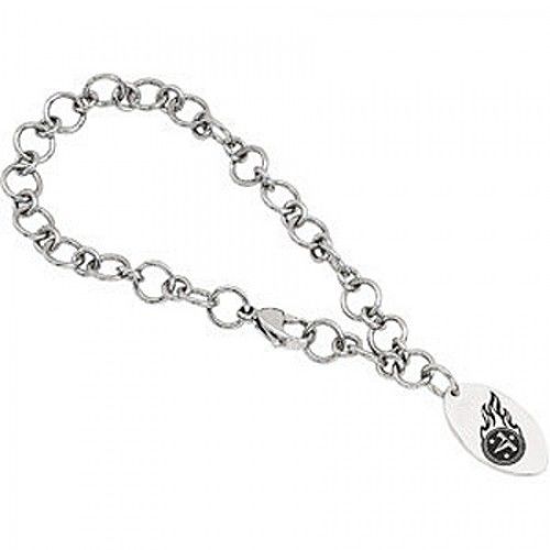Football Style Bracelet in Stainless Steel - Mirror Polish - Lovable